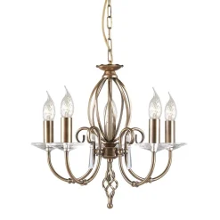 Elstead Lighting Żyrandole|Lampy Do Salonu, Oświetlenie Salonu<Aegean Aged Brass - - lampa wisząca 5-ramienna