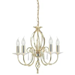 Elstead Lighting Żyrandole|Lampy Do Salonu, Oświetlenie Salonu<Aegean Polished Brass - - lampa wisząca 5-ramienna