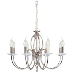 Elstead Lighting Żyrandole|Lampy Do Salonu, Oświetlenie Salonu<Aegean Polished Nickel - - lampa wisząca 8-ramienna