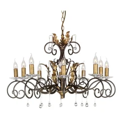 Elstead Lighting Żyrandole|Lampy Wiszące Klasyczne<Amarilli Bronze And Gold - - lampa wisząca 10-ramienna