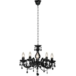 Lucide Żyrandole|Lampy Do Salonu, Oświetlenie Salonu<Arabesque pampilles czarny - - lampa sufitowa czarnyNapięcie: 230V