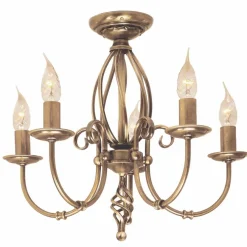 Elstead Lighting Żyrandole|Lampy Do Salonu, Oświetlenie Salonu<Artisan Aged Brass - - lampa wisząca 5-ramienna