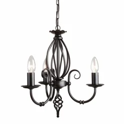 Elstead Lighting Żyrandole|Lampy Wiszące Klasyczne<Artisan Light Black - - lampa wisząca 3-ramienna