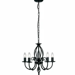 Elstead Lighting Żyrandole|Lampy Wiszące Klasyczne<Artisan Light Black - - lampa wisząca 5-ramienna