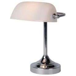 Lucide Lampki Na Biurko, Oświetlenie Biurkowe|Lampy Do Salonu, Oświetlenie Salonu<Banker H30 chrom - - lampa biurkowa chromNapięcie: 230V