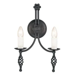 Elstead Lighting Kinkiety I Lampy Na Ścianę|Kinkiety Klasyczne<Belfry Black - - kinkiet podwójny