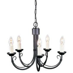Elstead Lighting Żyrandole|Lampy Wiszące Klasyczne<Chartwell Black - - lampa wisząca 5-ramienna