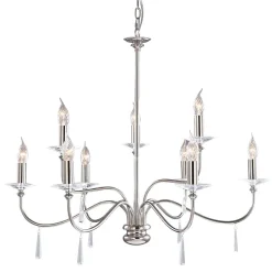 Elstead Lighting Żyrandole|Lampy Wiszące Klasyczne<Finsbury Park Polished Nickel - - lampa wisząca 8-ramienna
