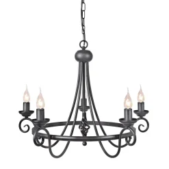 Elstead Lighting Żyrandole|Lampy Do Salonu, Oświetlenie Salonu<Harlech Black - - lampa wisząca 5-ramienna
