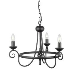 Elstead Lighting Żyrandole|Lampy Wiszące Klasyczne<Harlech Black - - lampa wisząca 3-ramienna