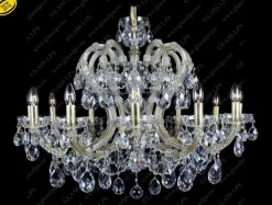 Glass LPS Stylowe Lampy Wiszące|Lampy Kryształowe Wiszące<L14 003/12/1; F cut, GOLD - - kryształowy żyrandol