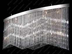 Glass LPS Plafony Kryształowe<L17 010/25/3, 3-SK; F 2 coat, tube, Ni - - kryształowa lampa sufitowa