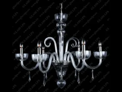 Glass LPS Lampy Do Salonu, Oświetlenie Salonu|Stylowe Lampy Wiszące<L11 901/06/3-H; SILVER - - kryształowy żyrandol