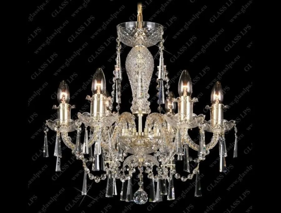 Glass LPS Stylowe Lampy Wiszące|Lampy Kryształowe Wiszące<L11 009/06/3-K; GOLD, lip. - - kryształowy żyrandol