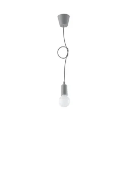 SOLLUX LIGHTING Lampy Do Jadalni|Lampy Młodzieżowe<Lampa wisząca DIEGO 1 szara - Sollux Szary