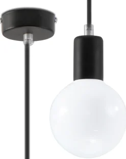 SOLLUX LIGHTING Lampy Do Jadalni|Lampy Młodzieżowe<Lampa Wisząca EDISON Czarna - Sollux Czarny