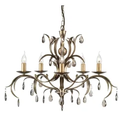 Elstead Lighting Żyrandole|Lampy Wiszące Klasyczne<Lily Antique Bronze - - lampa wisząca 5-ramienna