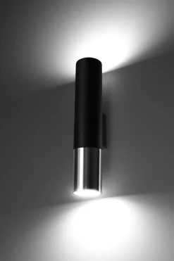 SOLLUX LIGHTING Kinkiety I Lampy Na Ścianę<Loopez Czarny/Chrom - - lampa ścienna
