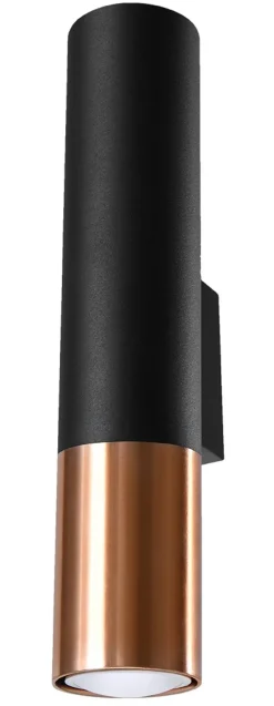 SOLLUX LIGHTING Kinkiety I Lampy Na Ścianę<Loopez Czarny/Miedź - - lampa ścienna