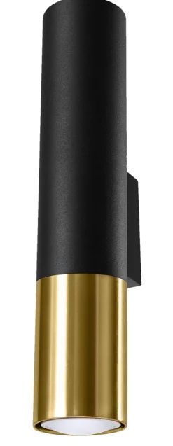 SOLLUX LIGHTING Kinkiety I Lampy Na Ścianę<Loopez Czarny/Złoty - - lampa ścienna