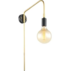 Italux Kinkiety I Lampy Na Ścianę<Malene Black-Gold - - kinkiet
