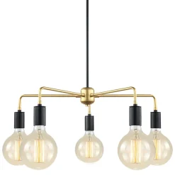 Italux Żyrandole|Nowoczesne Lampy Wiszące<Malene Black-Gold V - - lampa wisząca