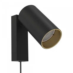 Nowodvorski Kinkiety I Lampy Na Ścianę|Lampy Biurowe, Oświetlenie Do Biura<Mono Black-Gold - - kinkiet z kablem