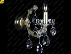 Glass LPS Kinkiety Stylowe|Kinkiety Kryształowe<N24 001/01/1; F cut, GOLD - - kinkiet kryształowy