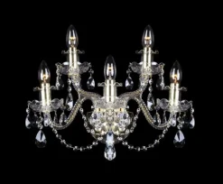 Glass LPS Kinkiety Stylowe|Kinkiety Kryształowe<N21 009/03/1-A, GOLD, lip. - - kinkiet klasyczny kryształowy