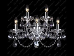 Glass LPS Kinkiety Stylowe|Kinkiety Kryształowe<N21 801/05/1-A; SILVER - - kinkiet kryształowy