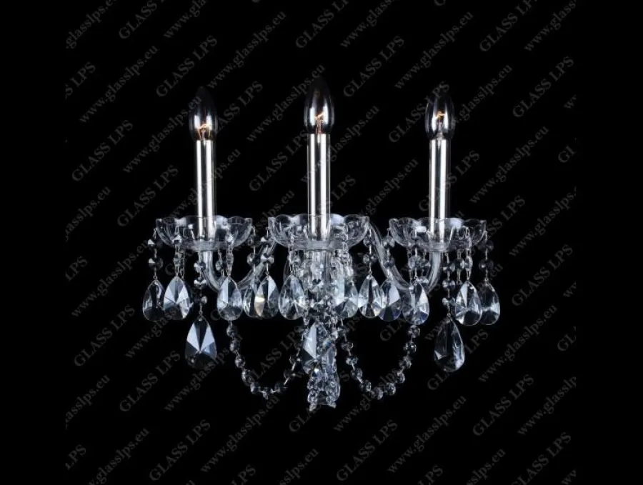 Glass LPS Kinkiety Stylowe|Kinkiety Kryształowe<N21 918/03/1-A; SILVER - - kinkiet kryształowy