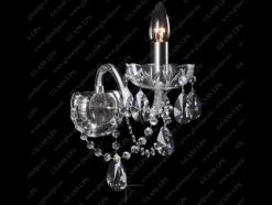 Glass LPS Kinkiety Stylowe|Kinkiety Kryształowe<N21 801/01/1-A; SILVER - - kinkiet kryształowy