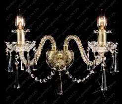 Glass LPS Kinkiety Stylowe|Kinkiety Kryształowe<N21 009/02/3-K; GOLD, lip. - - kinkiet kryształowy