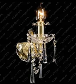Glass LPS Kinkiety Stylowe|Kinkiety Kryształowe<N21 009/01/3-K; GOLD, lip. - - kinkiet kryształowy