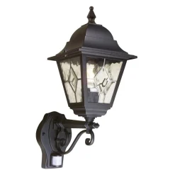 Elstead Lighting Kinkiety Zewnętrzne: Ogrodowe I Elewacyjne|Lampy Ogrodowe, Oświetlenie Do Ogrodu<Norfolk Black - - kinkiet ogrodowy z czujnikiem