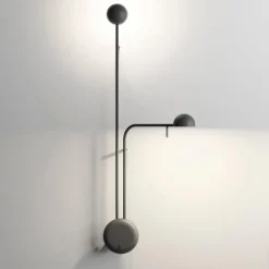 Vibia Kinkiety I Lampy Na Ścianę|Ekskluzywne I Luksusowe Kinkiety<Pin H70 czarny R - - lampa ścienna czarnyNapięcie: 240V
