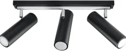 SOLLUX LIGHTING Plafony Sufitowe I Ścienne|Lampy Do Salonu, Oświetlenie Salonu<Plafon DIREZIONE 3 - Sollux Czarny