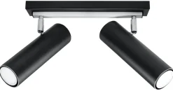 SOLLUX LIGHTING Plafony Sufitowe I Ścienne|Lampy Do Salonu, Oświetlenie Salonu<Plafon DIREZIONE 2 - Sollux Czarny