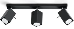 SOLLUX LIGHTING Plafony Sufitowe I Ścienne|Lampy Do Sypialni, Oświetlenie Do Sypialni<Plafon MERIDA 3 - Sollux Czarny