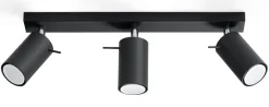 SOLLUX LIGHTING Plafony Sufitowe I Ścienne|Nowoczesne Plafony Sufitowe<Plafon RING 3 Czarny - Sollux