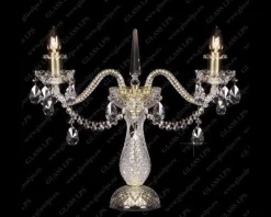 Glass LPS Lampy Biurkowe Stylowe|Lampy Biurkowe Kryształowe<S31 009/02/1-A; GOLD, lip. - - kryształowa lampa biurkowa