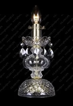 Glass LPS Lampy Biurkowe Stylowe|Lampy Biurkowe Kryształowe<S31 009/01/1-A, GOLD, lip. - - lampa biurkowa kryształowa