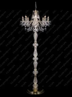 Glass LPS Lampy Stojące I Podłogowe|Stylowe Lampy Podłogowe<S41 009/08/1-A; GOLD, lip. - - lampa stojąca kryształowa