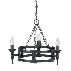 Elstead Lighting Żyrandole|Lampy Wiszące Klasyczne<Saxon Black Ø52 - - lampa wisząca