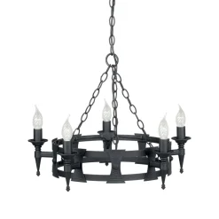 Elstead Lighting Żyrandole|Lampy Wiszące Klasyczne<Saxon Black Ø60 - - lampa wisząca