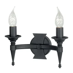 Elstead Lighting Kinkiety I Lampy Na Ścianę|Lampy Do Salonu, Oświetlenie Salonu<Saxon Black - - kinkiet podwójny