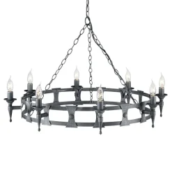 Elstead Lighting Żyrandole|Lampy Wiszące Klasyczne<Saxon Black And Silver Ø90 - - lampa wisząca