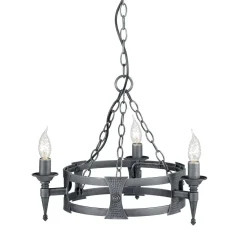 Elstead Lighting Żyrandole|Lampy Wiszące Klasyczne<Saxon Black And Silver Ø52 - - lampa wisząca