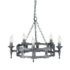 Elstead Lighting Żyrandole|Lampy Wiszące Klasyczne<Saxon Black And Silver Ø60 - - lampa wisząca