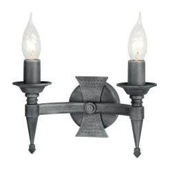 Elstead Lighting Kinkiety I Lampy Na Ścianę|Lampy Do Salonu, Oświetlenie Salonu<Saxon Black And Silver - - kinkiet podwójny